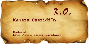 Kapsza Osszián névjegykártya
